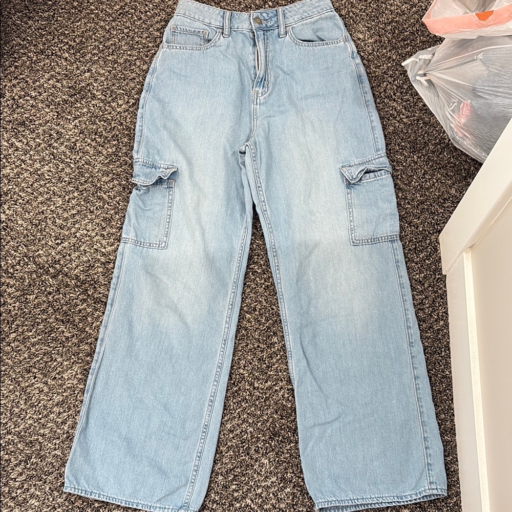 Light Blue Women's Cargo Jeans